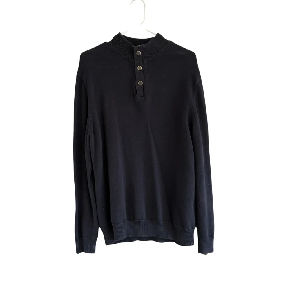 Refectory Mens Navy Sweater Size Large 100% Cotton